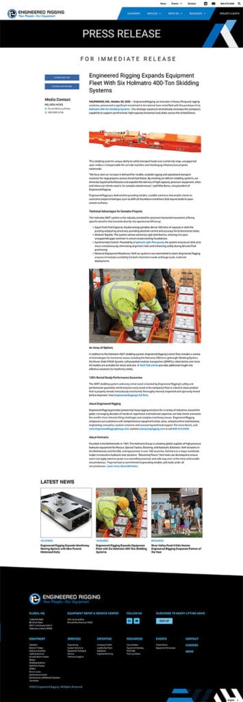 Sample news release with downloadable pdf version, contact information, and images.