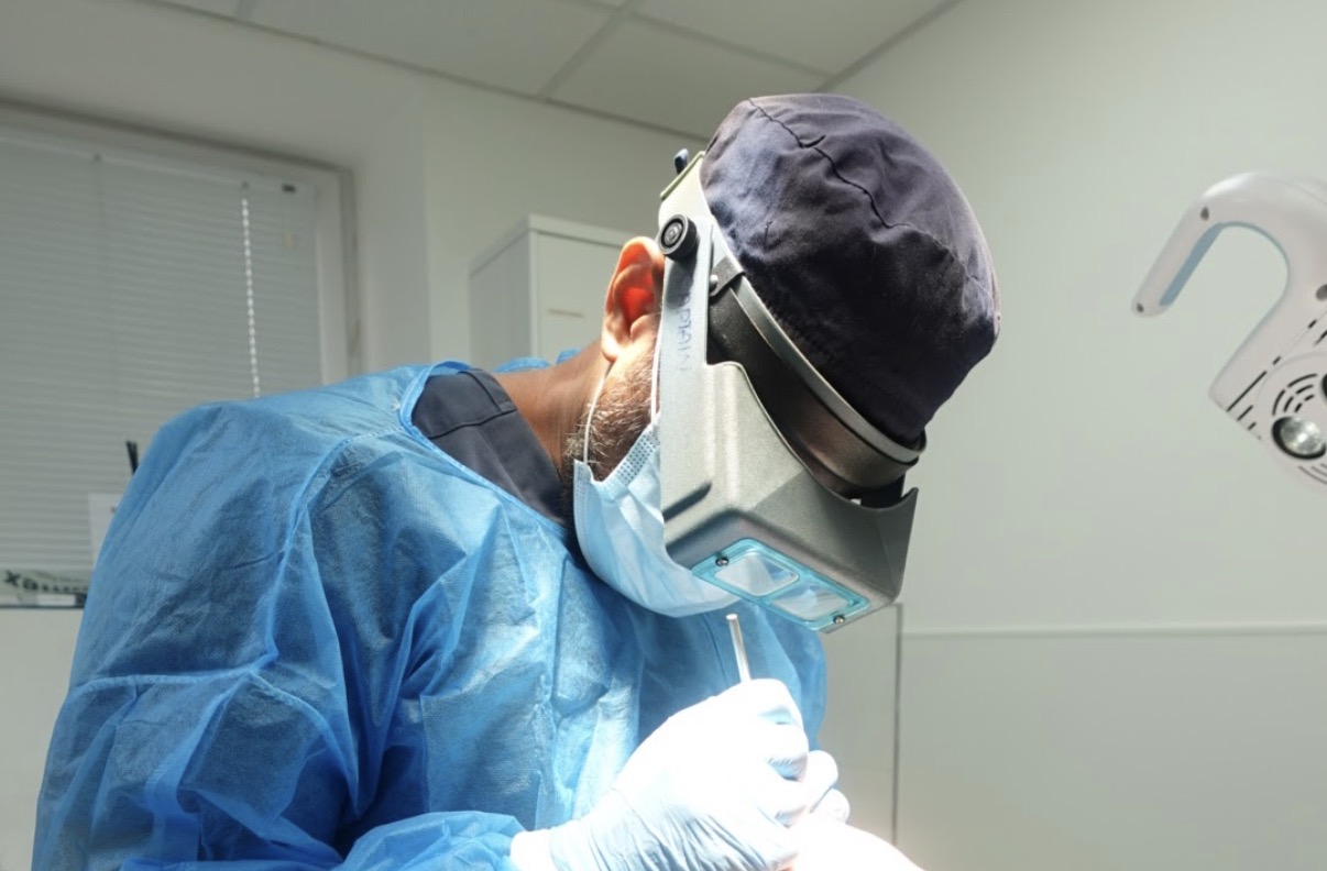 A doctor during a surgery