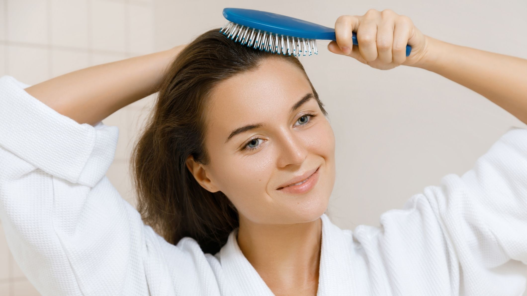 A women doing hair combing