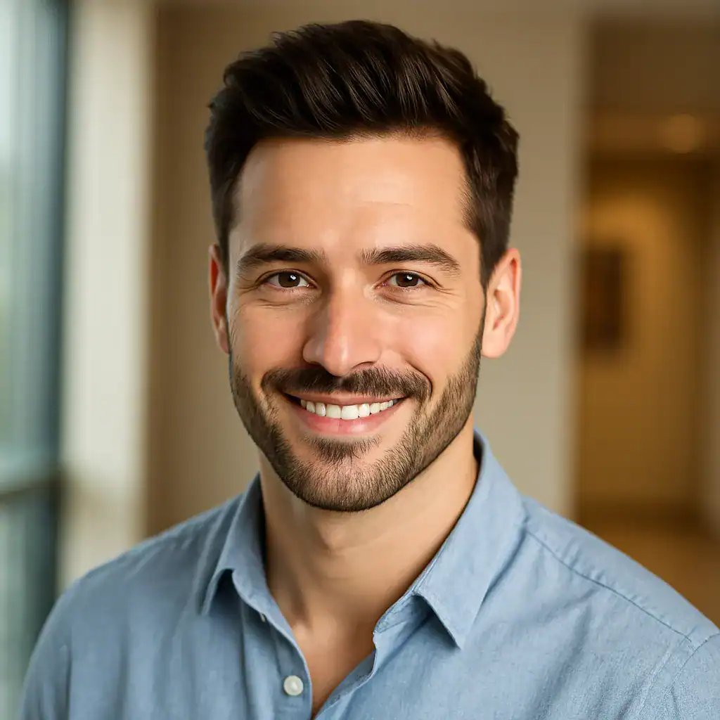 Greffe de cheveux en Turquie – Résultat esthétique et naturel Homme jeune et séduisant avec une chevelure dense et naturelle après une intervention capillaire réussie en Turquie