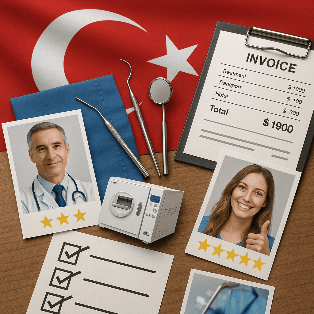 Documenti medici, preventivo e icone di valutazione per scegliere una clinica in Turchia