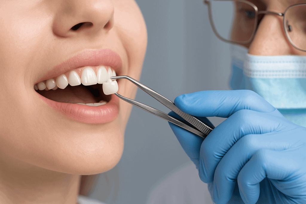 Applicazione di una corona dentale