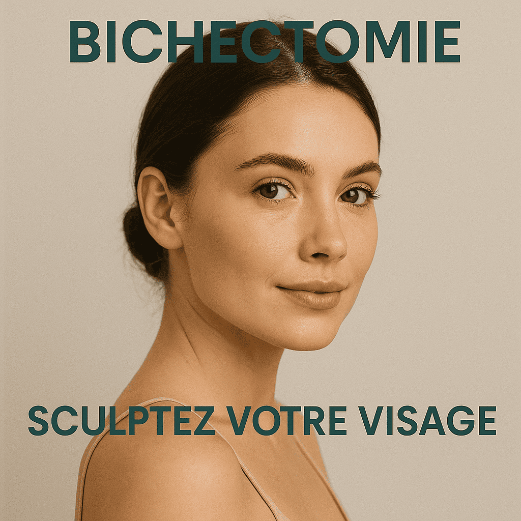 Illustration bichectomie femme de profil trois quarts visage sculpté
