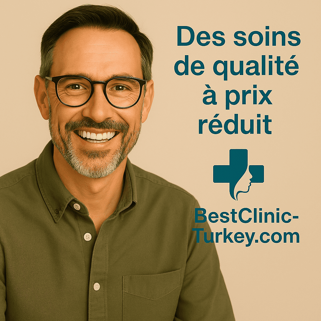 Patient satisfait après des soins dentaires de qualité et à prix réduit en Turquie.