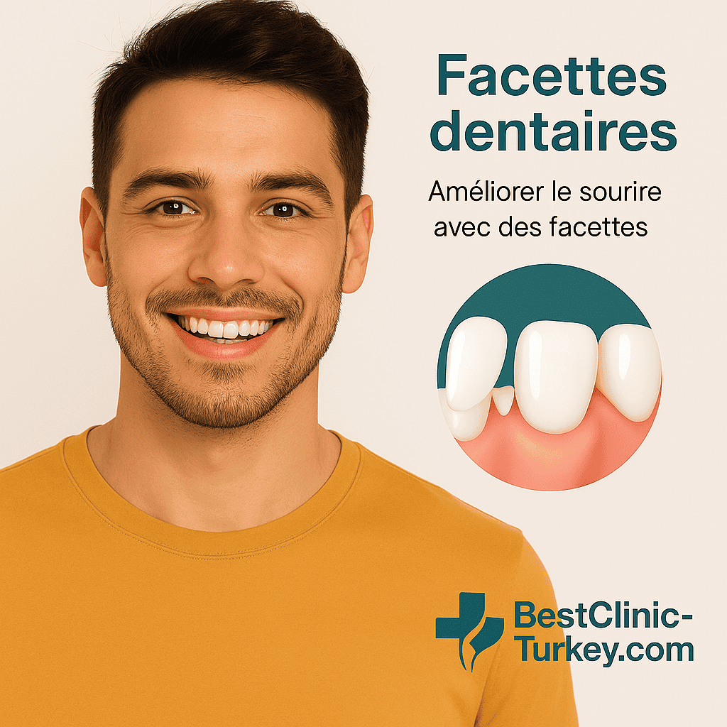 Homme souriant montrant un résultat esthétique après les facettes dentaires pas cher 