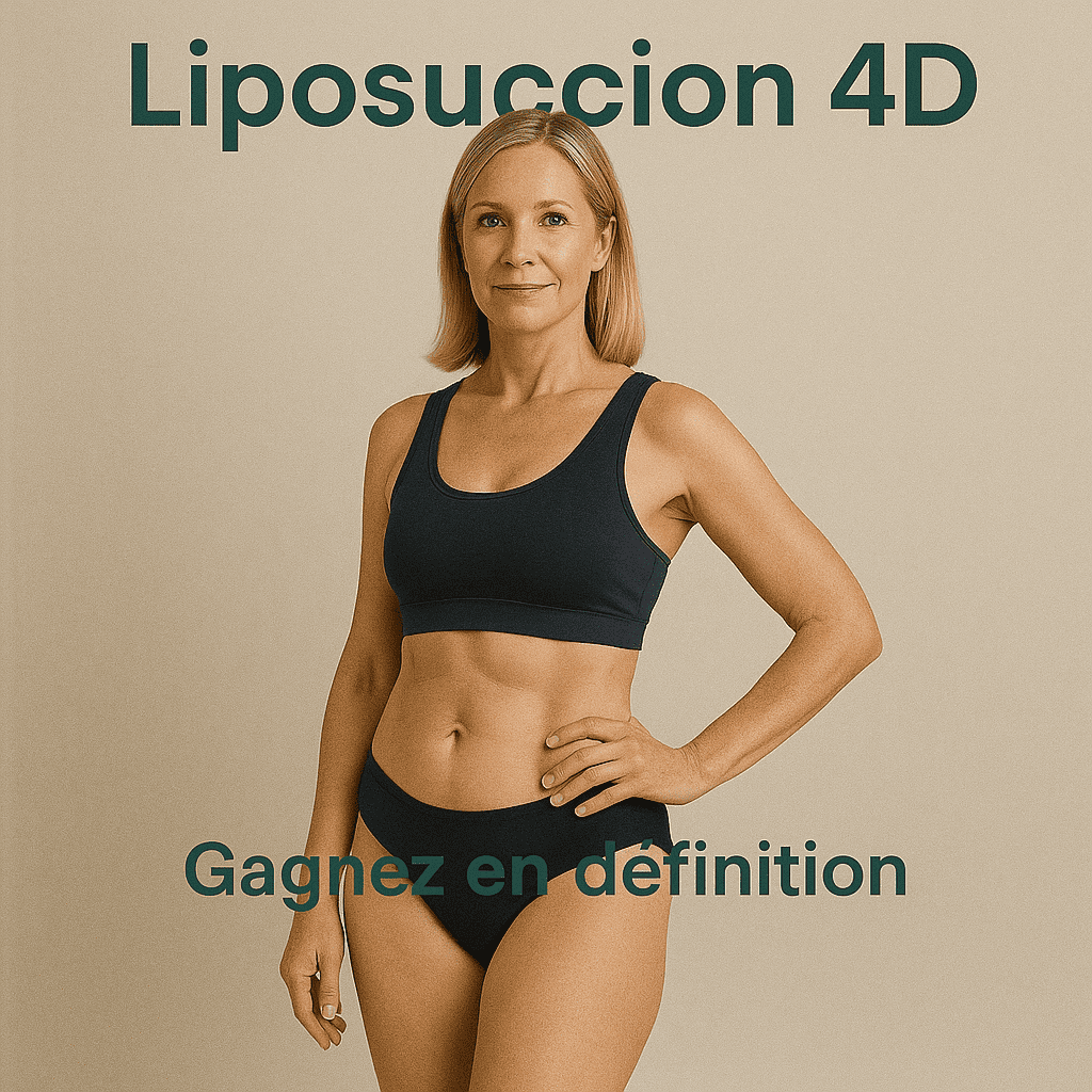 Visuel liposuccion 4D avec texte “gagnez en définition”.