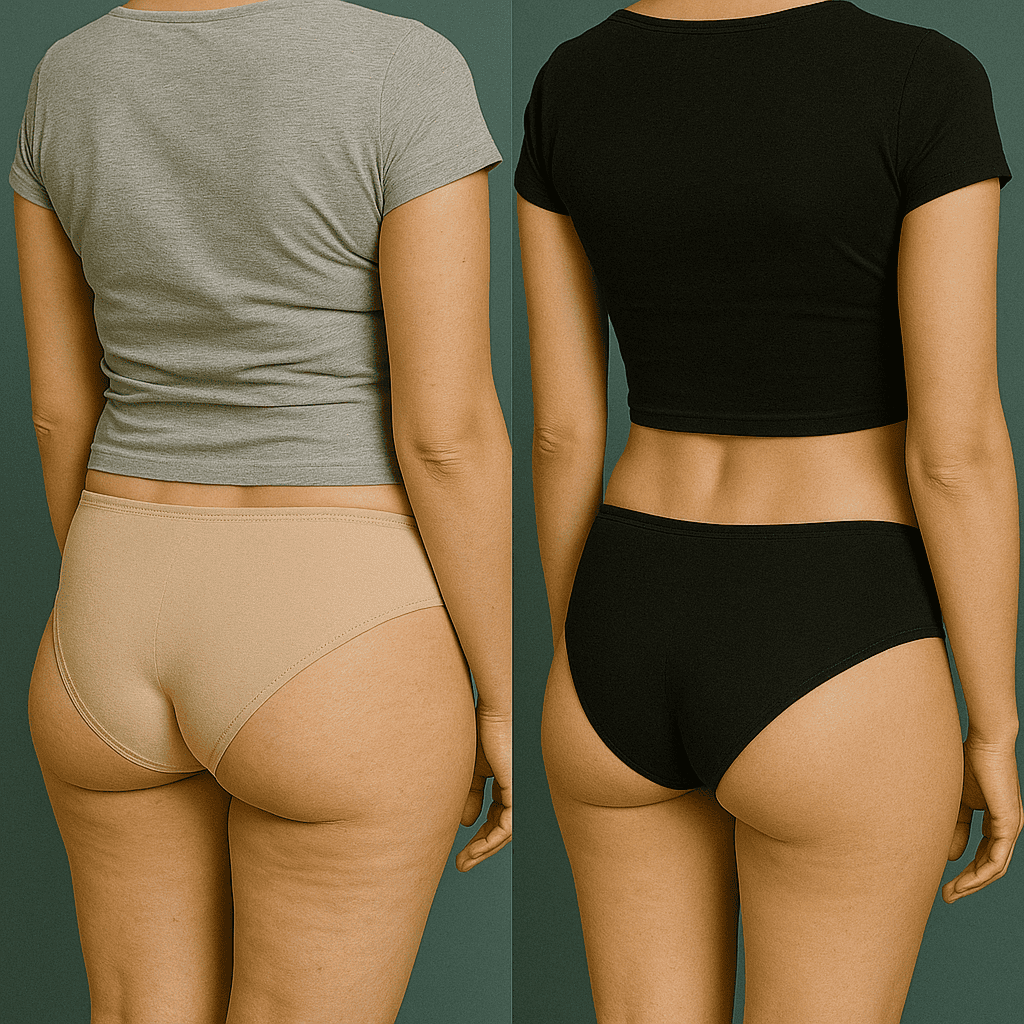 Résultat avant et après liposuccion du dos et des fessiers