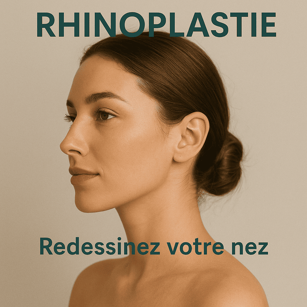 Profil féminin après rhinoplastie avec nez redessiné