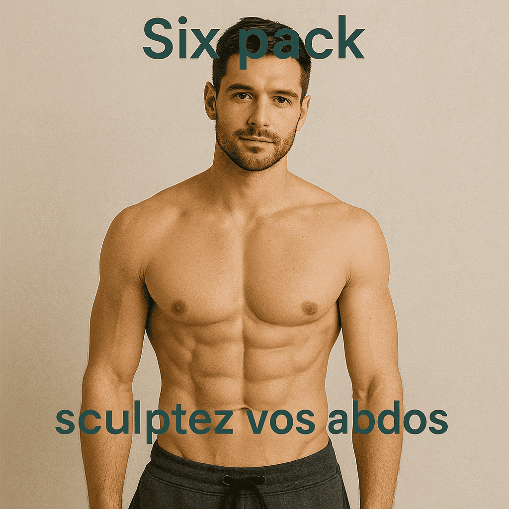 Résultat six pack sur un homme jeune avec abdominaux bien sculptés.