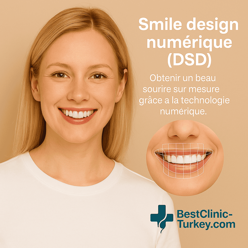 Femme blonde souriante présentant un sourire amélioré grâce au Smile Design Numérique (DSD)