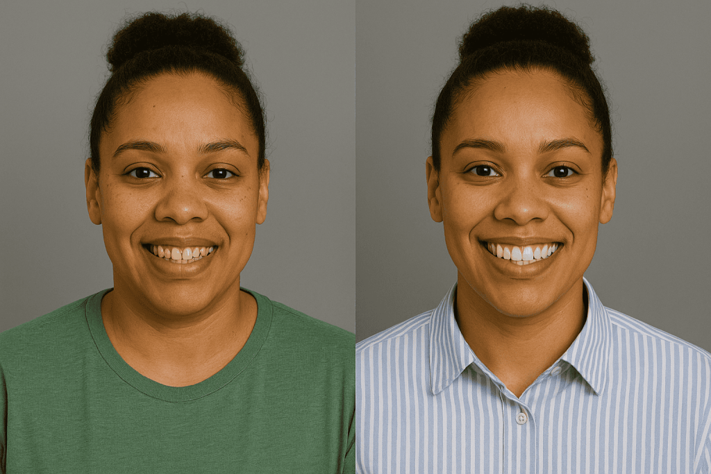 Résultat avant et après d’un sourire numérique DSD chez une femme en Turquie