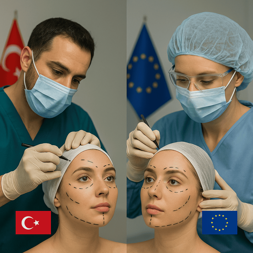 Chirurgie esthétique faciale par des médecins experts en Turquie et en Europe, consultation et interventions sécurisées.