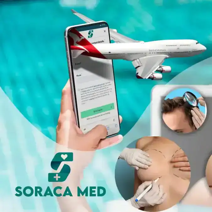Infografica Soraca Med Clinic per il turismo medico in Turchia con focus su trapianto di capelli e chirurgia estetica