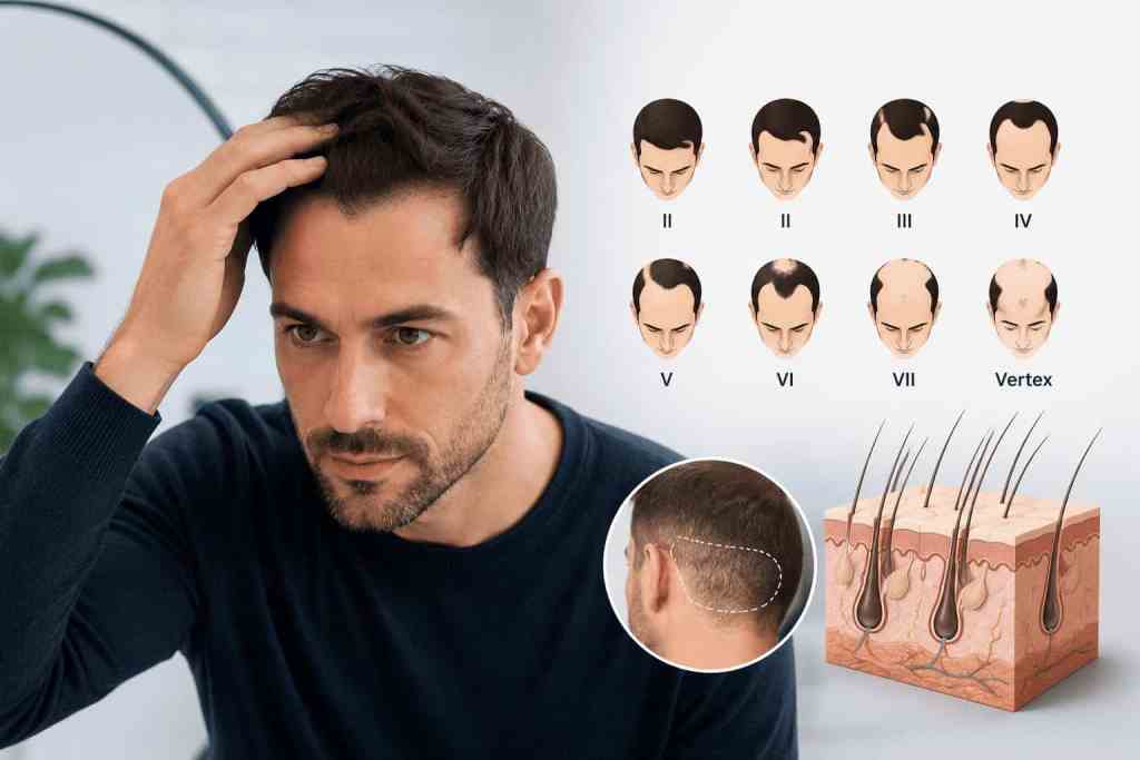 Calvitie : à quel stade faut-il envisager une greffe de cheveux ? (Échelle de Norwood expliquée)