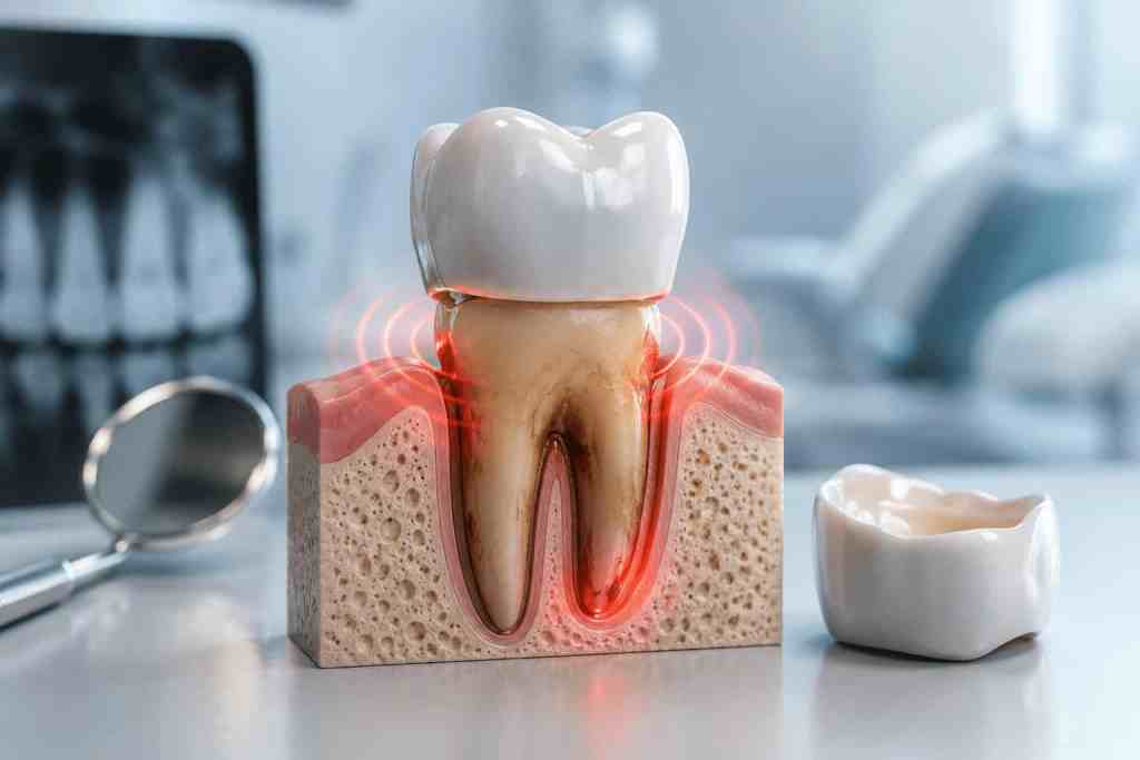 Dolore sotto una corona dentale
