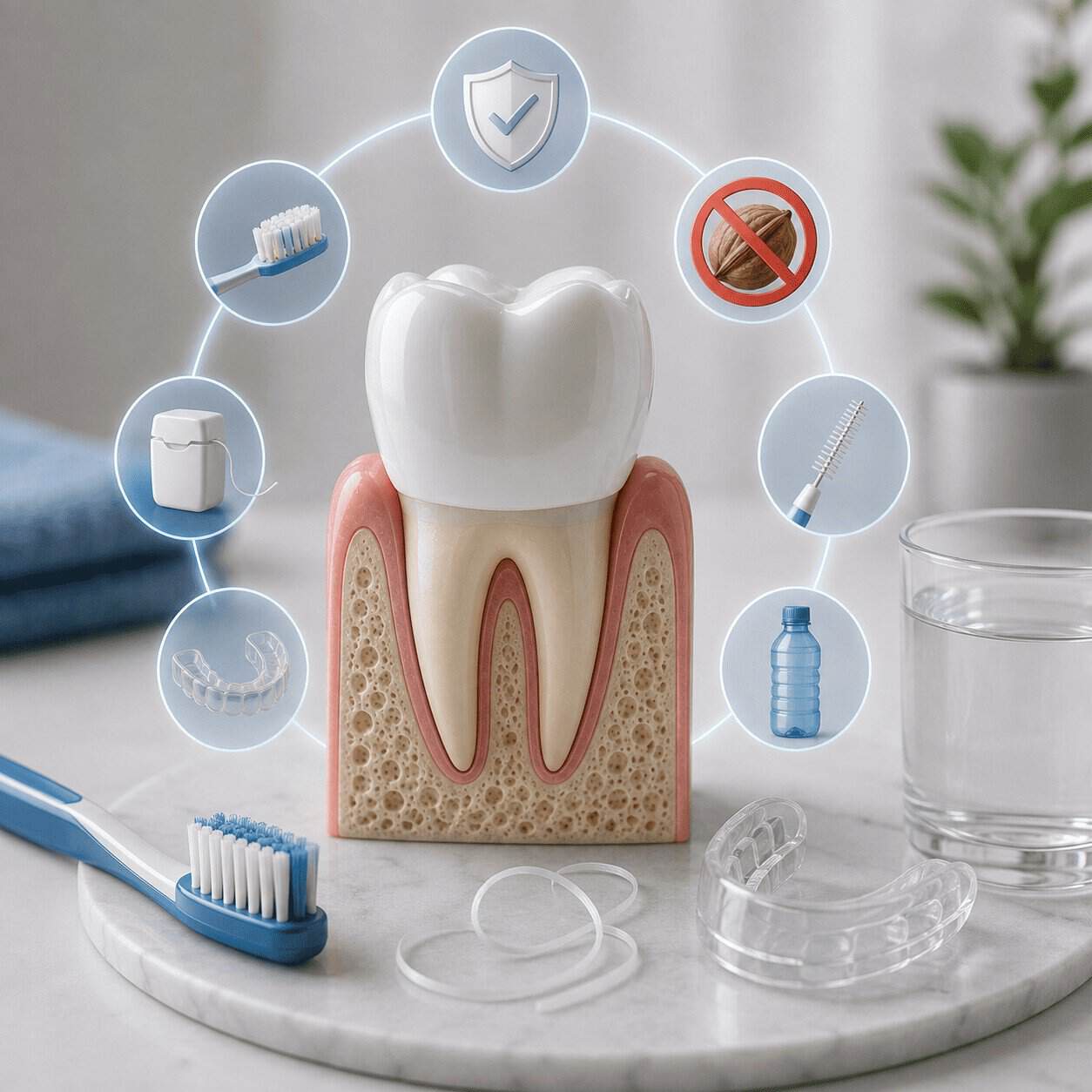 Igiene orale e buone abitudini per prevenire il dolore sotto una corona dentale