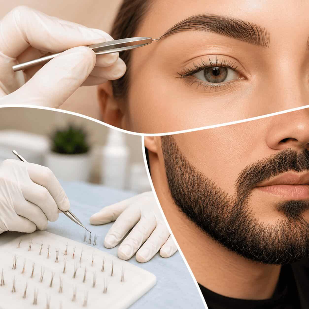 Interventions de greffe de barbe et de sourcils dans une clinique spécialisée en Turquie