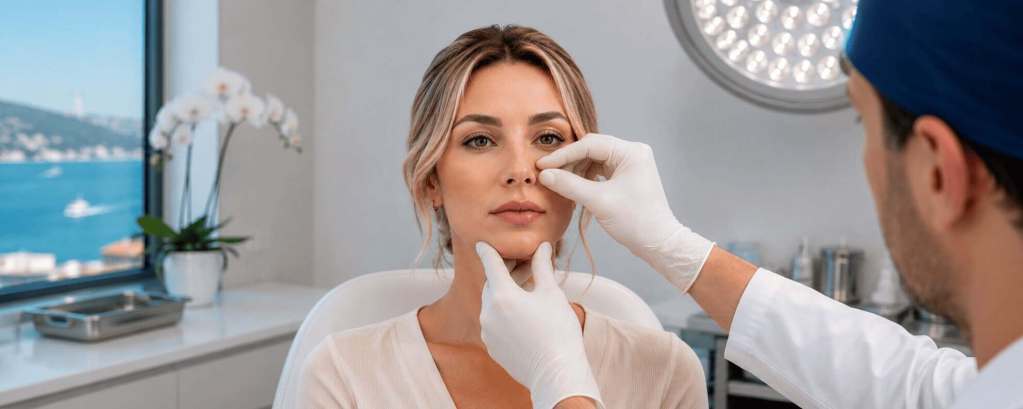 Visita preoperatoria per una rinoplastica in una clinica specializzata in Turchia.
