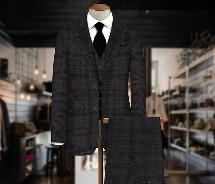 Blazer Tweed Checkered Fabric