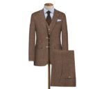 Brown Herringbone Wool Blazer Fabric - Image 2