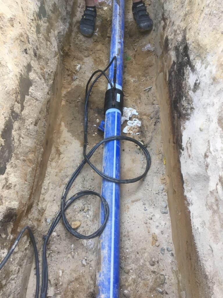 VVS-rør i jorden til vandforsyning