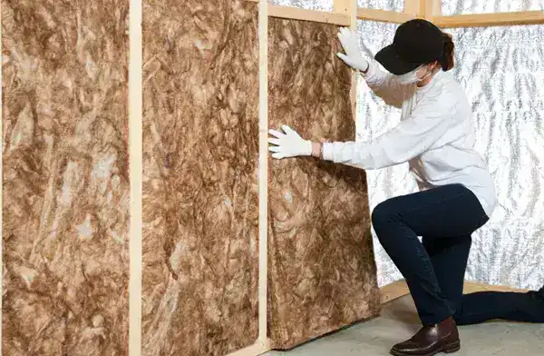 Knauf With Ecose Technology - The Complete Guide 3 Insulation installation in drywall for enhanced soundproofing and thermal efficiency.