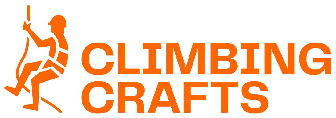 Climbing Crafts logo i orange tekst