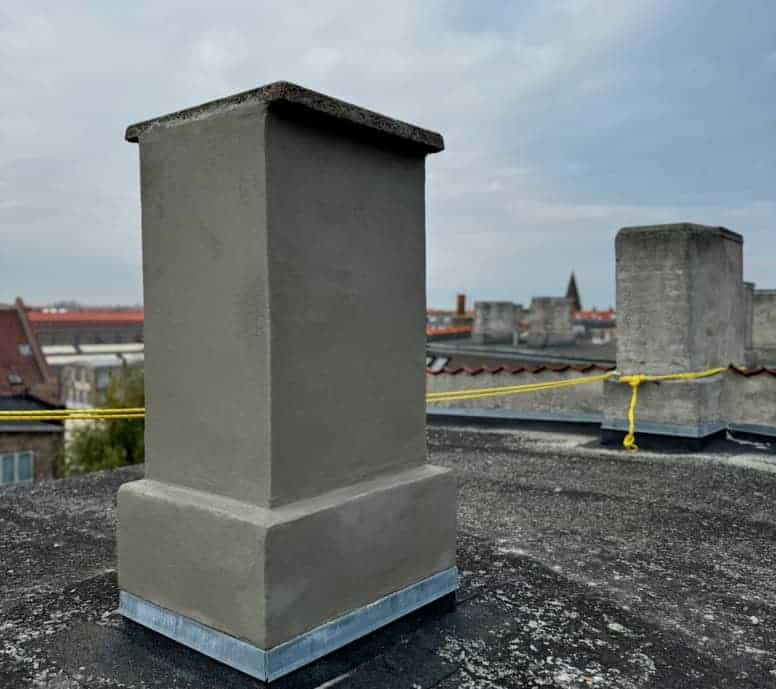 Beton skorsten eller udluftningskanal på fladt tag