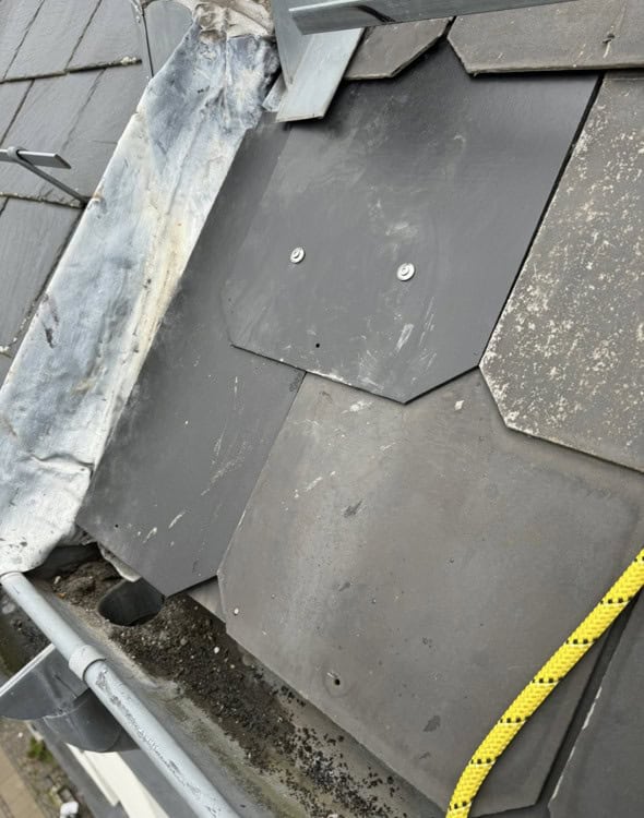 Nærbillede af grå inddækning