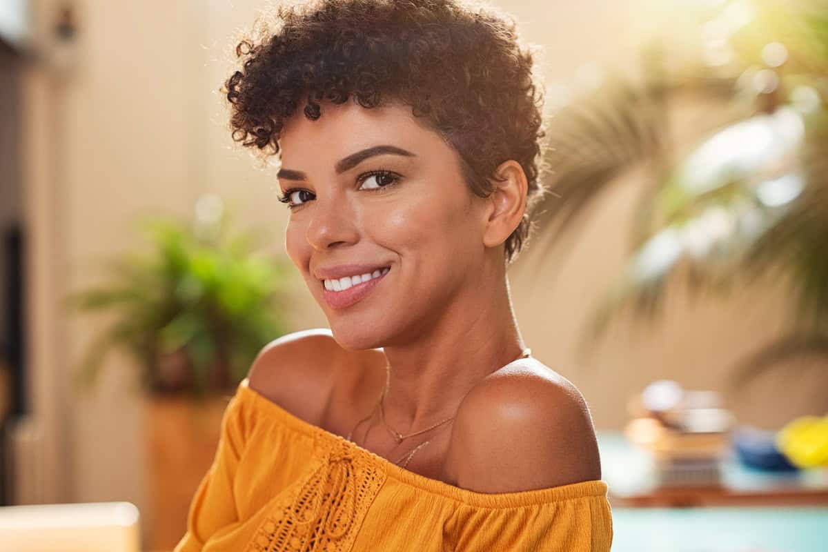 Coupe courte pour cheveux épais et frisés