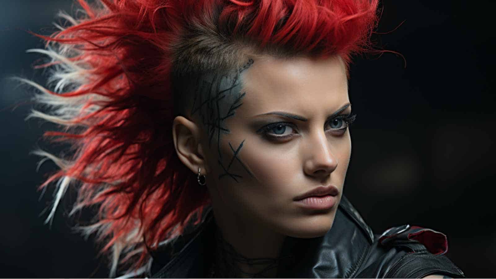Coupe de cheveux en crête punk