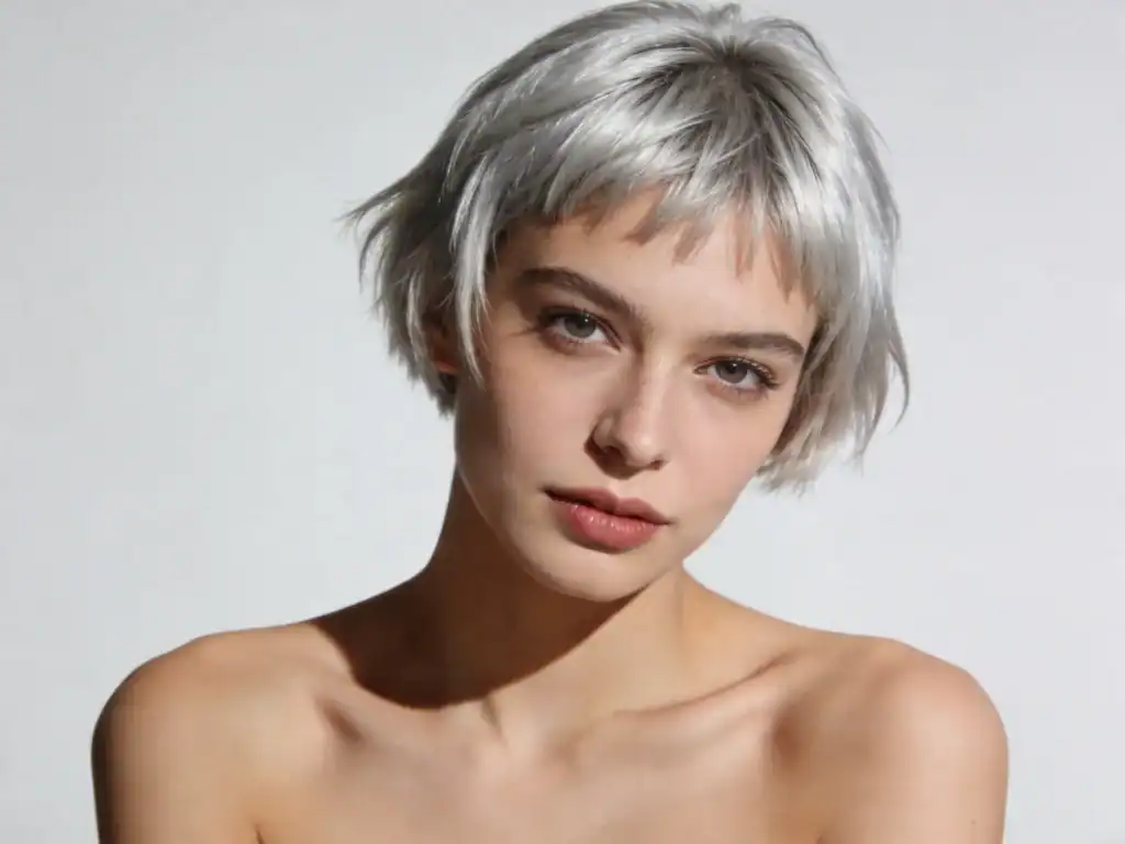 Coupe de cheveux gris dégradé coupe