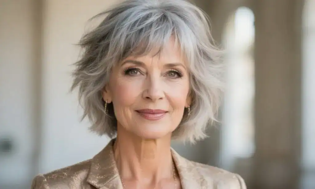 Coupe de cheveux gris dégradé style