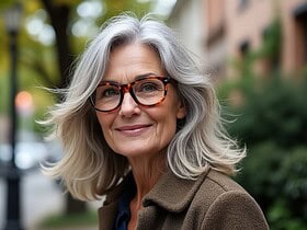 Coupe de cheveux pour femme de 70 ans avec des lunettes 3