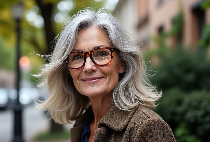 Coupe de cheveux pour femme de 70 ans avec des lunettes 3