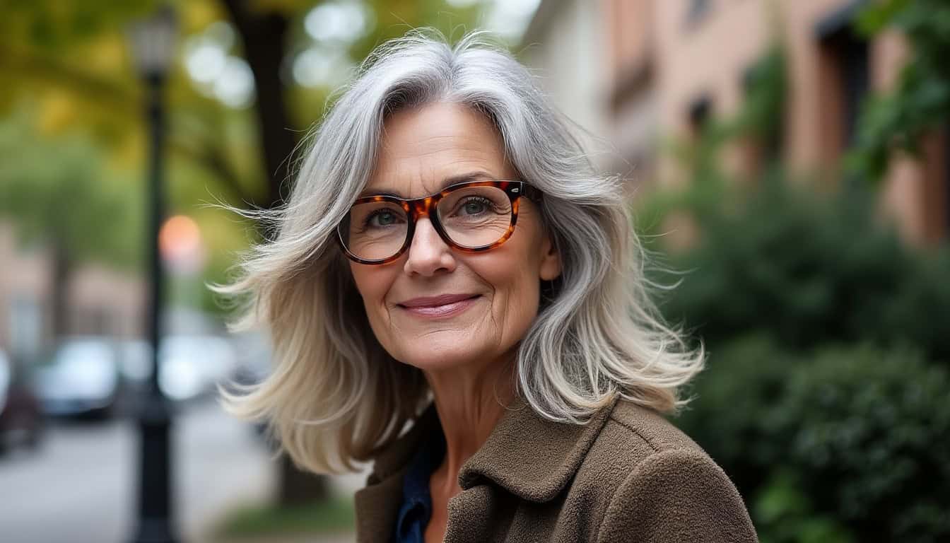 Coupe de cheveux pour femme de 70 ans avec des lunettes 3