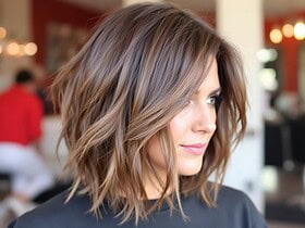 Coupe dégradé effilé mi-court