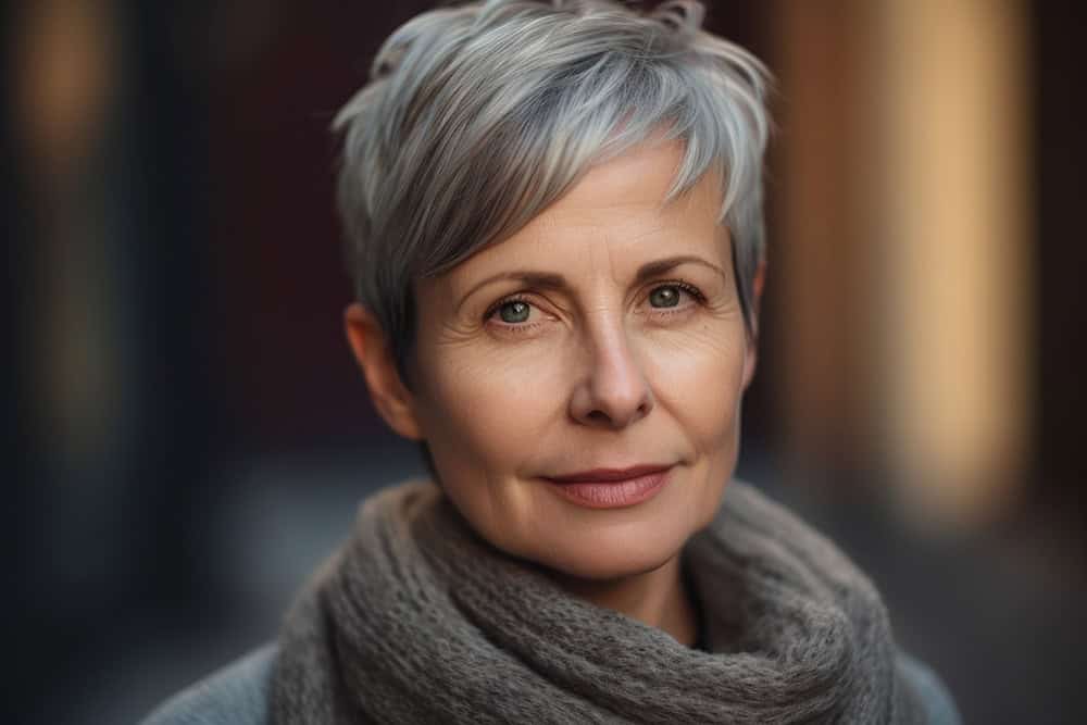 Coupe pixie après 60 ans couleurs