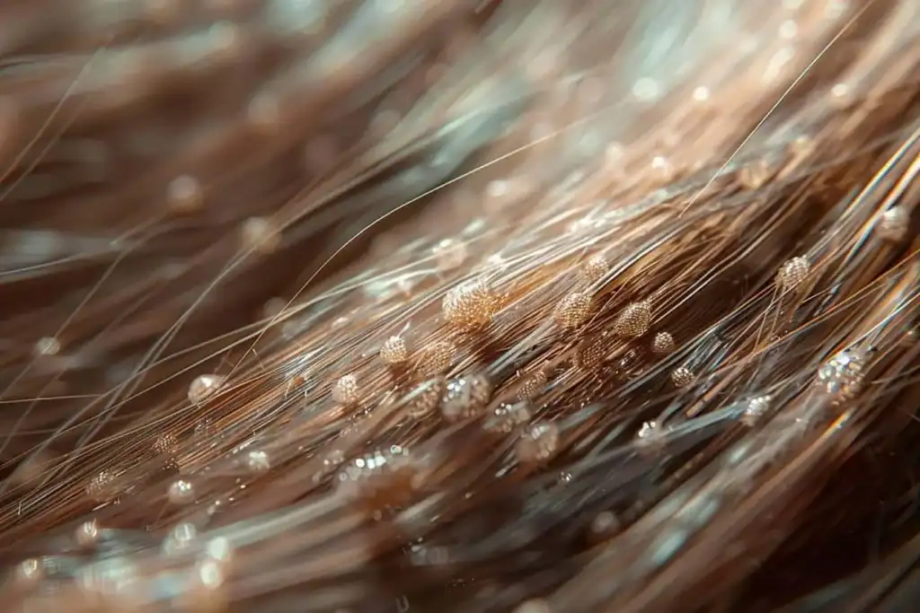 Les cheveux au microscope x100