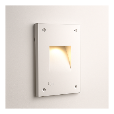 vanilla-gypsum trimless steplight- square