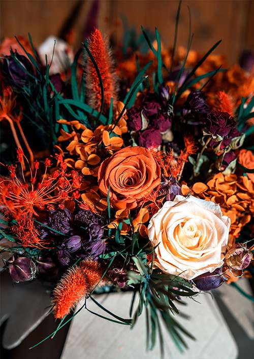 dried flower wedding bouquet