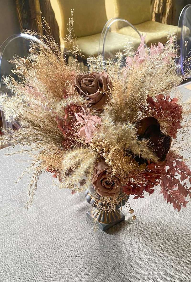 floral table decoration event styling dried flowers dorset