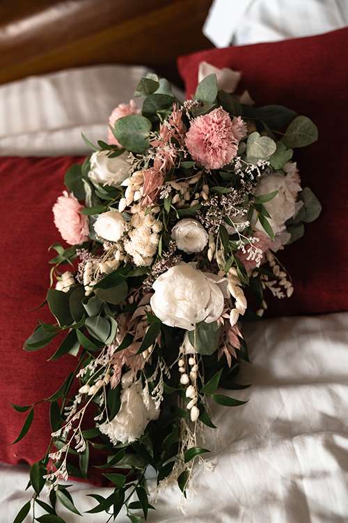 wedding bouquet made from dried flowers for dorset bride