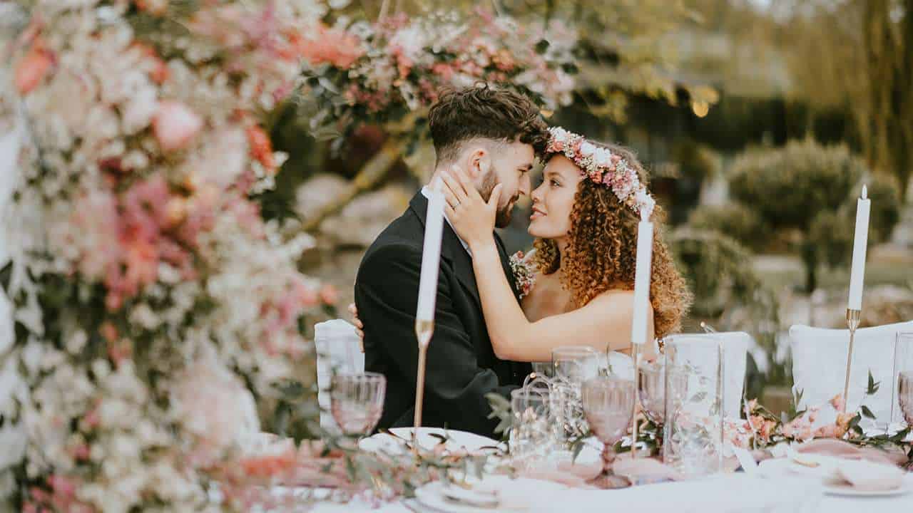 dried wedding flowers bride groom floral table displays