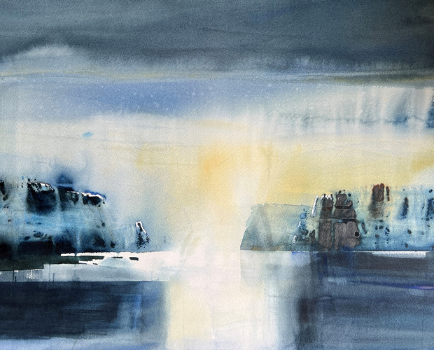 Lena Amstrand blå kust76x56