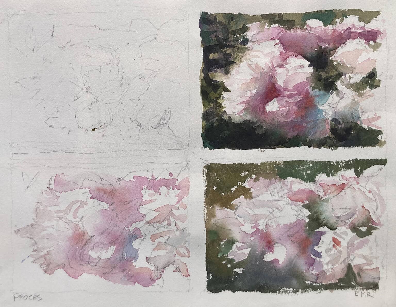 Blomstermaleri på Dronninglund Kunstcenter, kunstneriske processer og kreative arbejder.