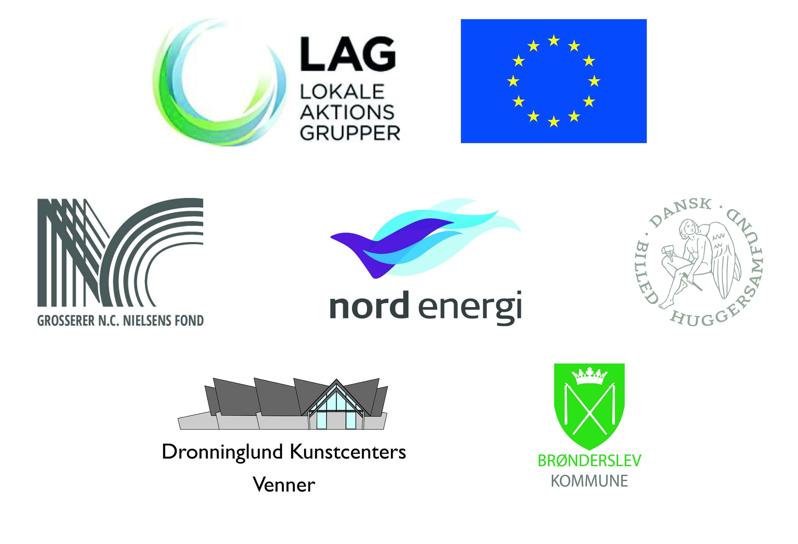 Dronninglund Kunstcenter logoer og samarbejdspartnere.