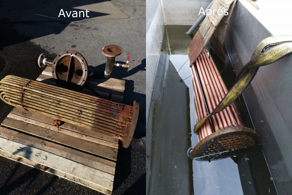 Images d'un avant après, élément de chauffage