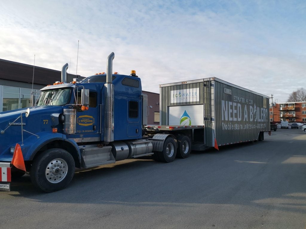 Mobile boiler rental Camion avec la remorque