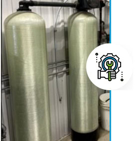 Ecowaterlab water softener system undergoing maintenance as part of industrial water treatment services.